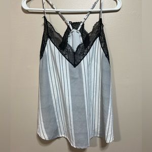 Black and white striped tank top size L